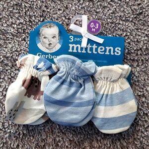 Gerber baby 3 pack mittens